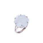 Natural Blue Fire Moonstone Hexagon Vintage Style Ring 925 Sterling Silver Wedding Gift