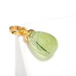 Natural Prehnite Teardrop Vintage Pendant Gold Jewelry Halloween Gift