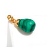Natural Malachite Boho Teardrop Vintage Pendant Gold Jewelry Birthday Gift