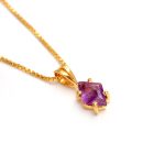 Natural Rainbow Fluorite Kite Gold Necklace Statement Jewelry For Her