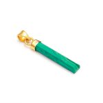Natural Malachite Baguette Gold Pendant Handmade Jewelry Birthday Gift