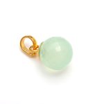 Natural Aqua Chalcedony Vintage Ball Pendant Unique Gold Jewelry