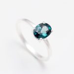 Natural London Blue Topaz Oval Bohemian Ring 925 Sterling Silver Handmade Jewelry
