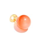 Natural Botswana Agate Charm Ball Pendant 14K Gold Healing Jewelry