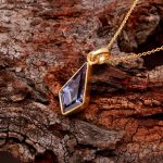Purple Alexandrite Kite Shape Bohemian Necklace 14K Gold Elegant Jewelry