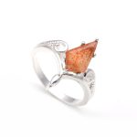 Natural Sunstone Kite Shape Statement Ring 925 Sterling Silver Jewelry For Mum