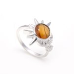 Natural Montana Agate Round Shape Sun & Moon Design Ring 925 Sterling Silver Jewelry