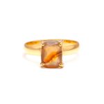 Natural Montana Agate Cushion Shape Ring 14K Gold Jewelry Unique Gift