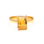 Natural Montana Agate Octagon Dainty 14K Gold Ring For Women