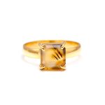 100% Natural Montana Agate Octagon Shape Ring 14K Gold Jewelry For Men