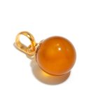 Natural Montana Agate Balls Tiny Pendant 14K Gold Birthday Jewelry