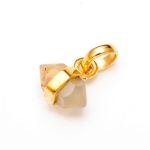 Natural Montana Agate Pencil Shape Unique Pendant 14K Gold Minimalist Jewelry