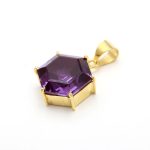 Alexandrite Hexagon Shape Charm Pendant 14K Gold Chakra Jewelry For Women