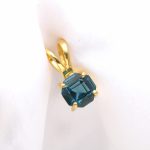 Natural London Blue Topaz Octagon Shape Pendant 14K Gold Dainty Jewelry