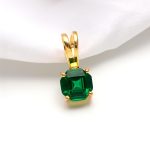 Green Emerald Octagon Shape Minimalist Pendant 14K Gold Healing Jewelry For Wife