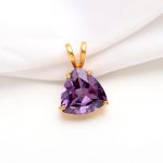 Alexandrite Trillion Shape Statement Pendant 14K Gold Delicate Jewelry For Women