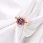Natural Pink Amethyst Octagon Shape Step Cut Ring 14k Gold Unique Jewelry Wedding Gift