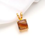 Natural Montana Agate Octagon Shape Pendant 14K Gold Healing Jewelry Gift For Men