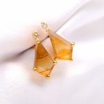 Natural Montana Agate Kite Shape Stud Earrings 14k Gold Dainty Jewelry For Wife
