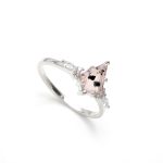 Natural Pink Dot Quartz Kite Anniversary Ring 925 Sterling Silver Jewelry Wedding Gift