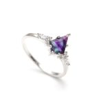 Natural Rainbow Fluorite Kite Wedding Ring For Wife 925 Sterling Silver Bridal Jewelry
