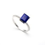 Natural Blue Lapis Lazuli Octagon Healing Ring 925 Sterling Silver Jewelry Engagement Gifts