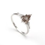 Natural Black Rutile Quartz Kite Shape Dainty Ring 925 Sterling Silver Unique Jewelry