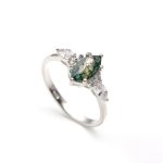 Natural Moss Agate Marquise Shape Unique Ring 925 Sterling Silver Jewelry For Wedding
