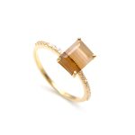 Natural Montana Agate Octagon Shape Ring 14K Gold Dainty Jewelry Promise Gift