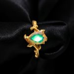 Natural Rainbow Ethiopian Opal Pear Leaf Ring 14K Gold Beautiful Jewelry Wedding Gift