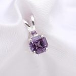 Purple Alexandrite Octagon Minimalist Pendant 925 Sterling Silver Gemstone Jewelry