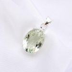 Natural Green Amethyst Oval Statement Pendant 925 Sterling Silver Unique Jewelry