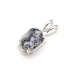 Natural Dendrite Opal Hexagon Anniversary Pendant 925 Sterling Silver Jewelry For Her