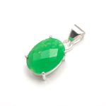 Natural Green Quartz Oval Shape Briolette Pendant 925 Sterling Silver Engagement Jewelry