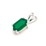 Natural Green Onyx Hexagon Shape Dainty Pendant 925 Sterling Silver Wedding Gift