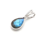 Natural Labradorite Pear Shape Wedding Pendant For Her 925 Sterling Silver Jewelry