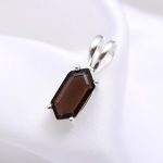Natural Smokey Quartz Elongated Hexagon Pendant 925 Sterling Silver Anniversary Gift