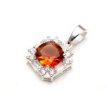 Natural Citrine Quartz Cushion Designer Pendant For Wife 925 Sterling Silver Jewelry