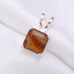 Natural Montana Agate Octagon Engagement Pendant 925 Sterling Silver Christmas Gift