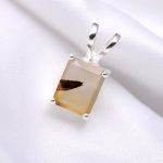 100% Natural Montana Agate Octagon Wedding Pendant 925 Sterling Silver Birthday Gift