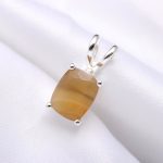 Natural Montana Agate Cushion Minimalist Pendant 925 Sterling Silver Jewelry For Lover