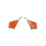 Natural Sunstone Kite Stud Earrings 925 Sterling Silver Designer Jewelry For Women