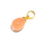 Natural Monalisa Quartz Teardrop Pendant 14K Gold Charm Jewelry Birthday Gift