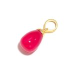 Natural Hot Pink Chalcedony Teardrop Pendant 14K Gold Wedding Jewelry Unique Gift