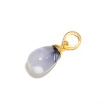 100% Natural Dendrite Opal Teardrop Healing Pendant 14K Gold Statement Jewelry