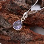 Purple Alexandrite Heart Shape Necklace 925 Sterling Silver Beautiful Jewelry