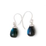 Natural Labradorite Teardrop Dangle Earrings 925 Sterling Silver Dainty Jewelry