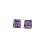 Alexandrite Octagon Shape Vintage Stud Earrings 925 Sterling Silver Boho Jewelry