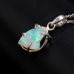 Natural Raw Ethiopian Opal Pendant Necklace 925 Sterling Silver Gemstone Jewelry