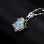 Natural Ethiopian Opal Rough Necklace 925 Sterling Silver Handmade Jewelry Unique Gift